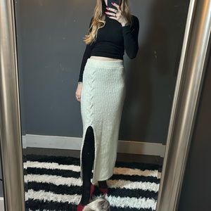 Ivory knit maxi skirt